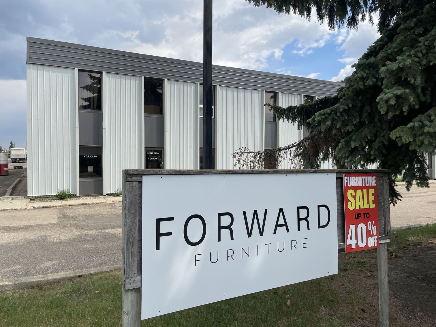 A picture of the outside of forward furniture in Edmonton Alberta