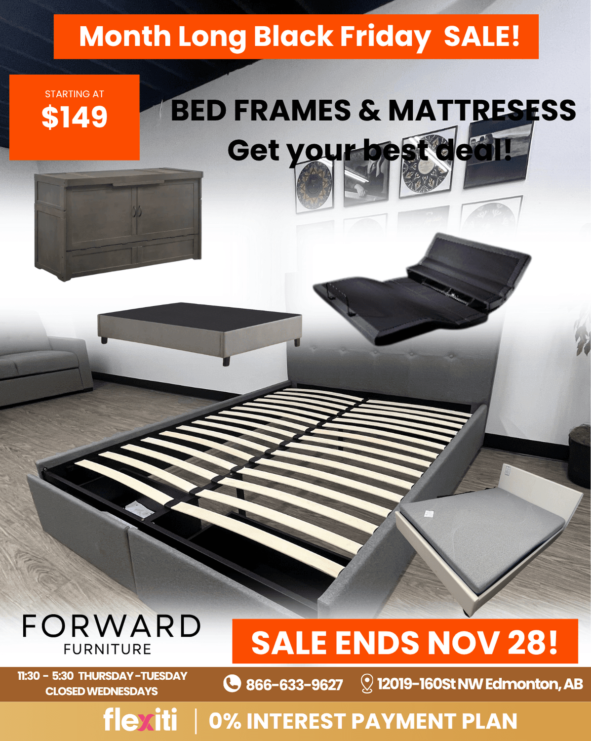 Bed Frames and Mattresses - BLACK FRIDAY SALE